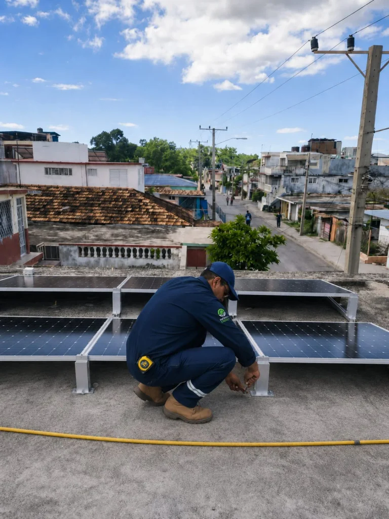 Paneles solares en cuba